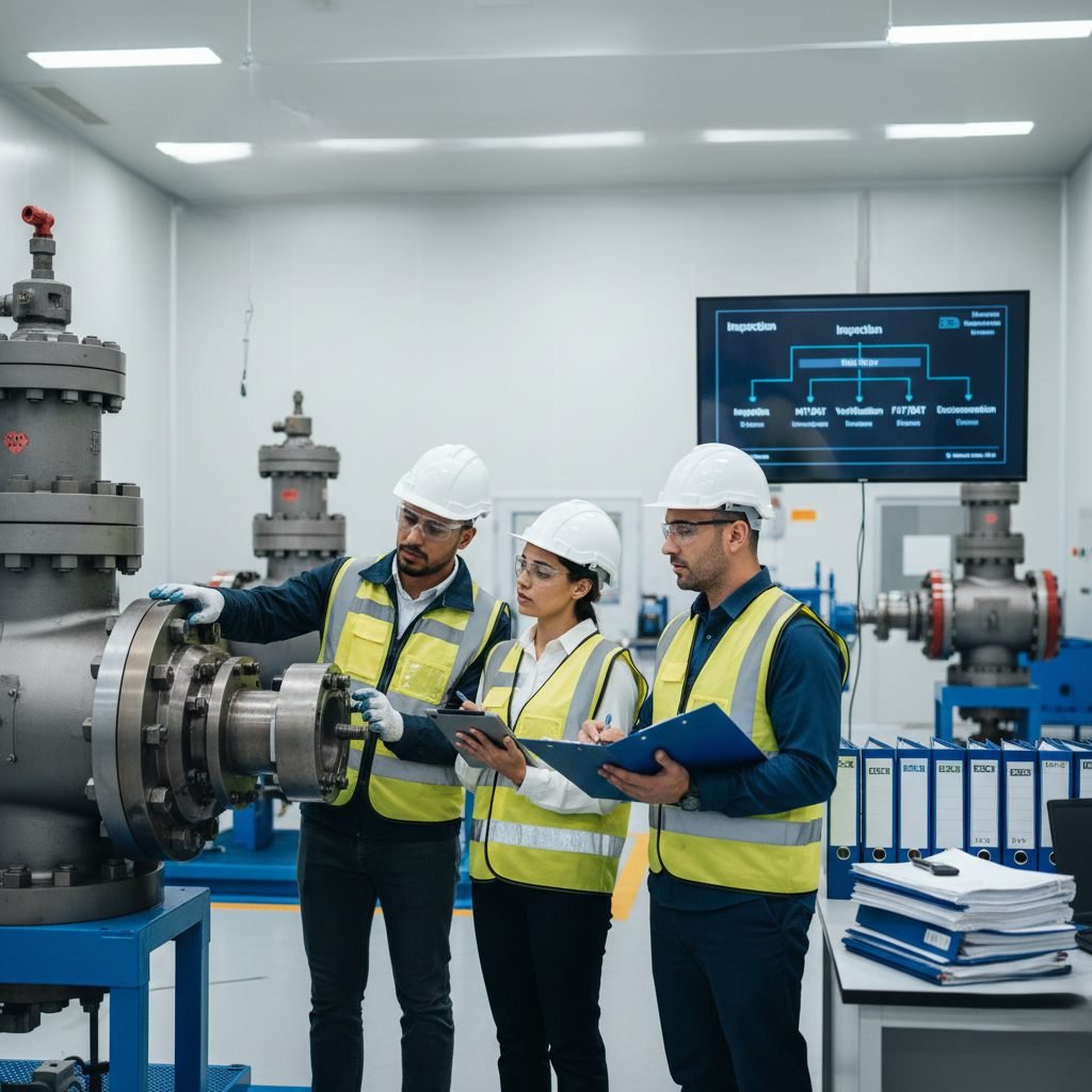 Fire and gas detection system inspection with documentation and certification review